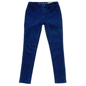 Foxy Jeans Olivia Jegging Mid Rise Diamond Pattern Dark Blue Wash - Size 29